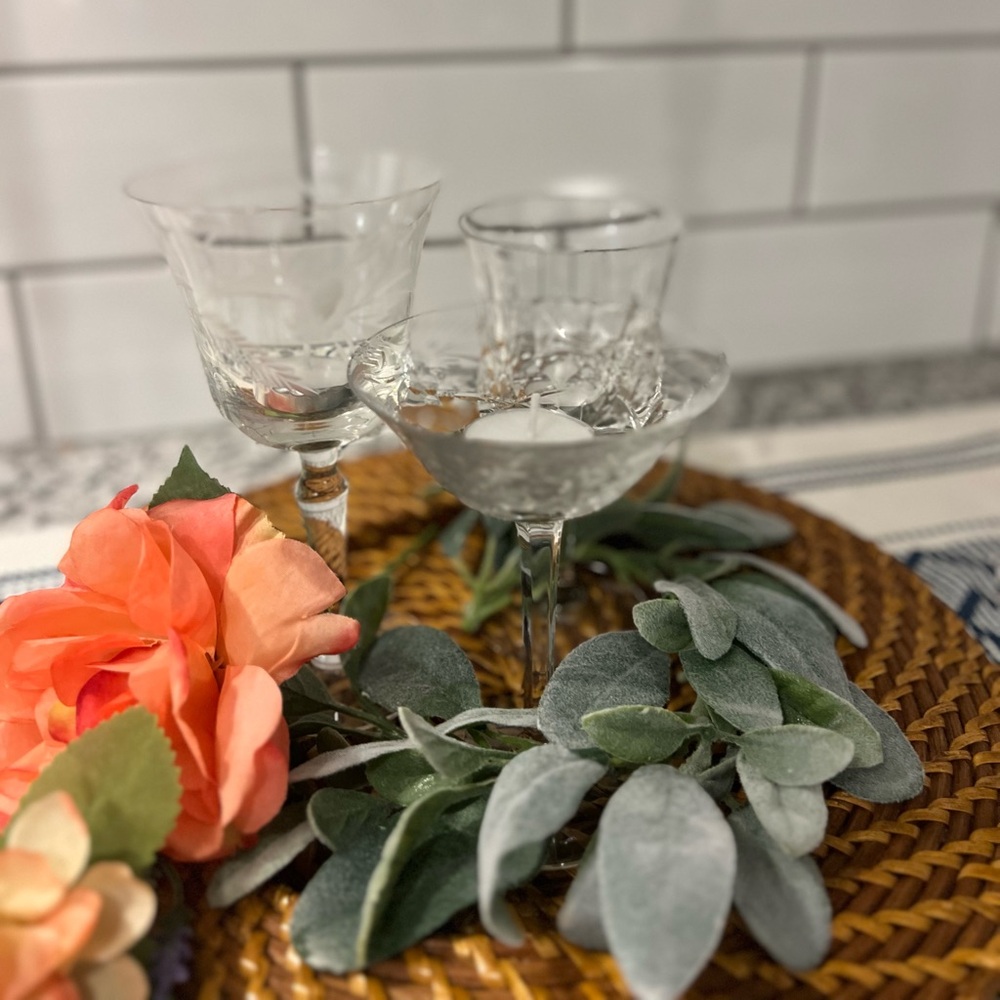 Vintage Crystal Stemware featuring Libbey & Tiffan‎ Fransican Floral Motif